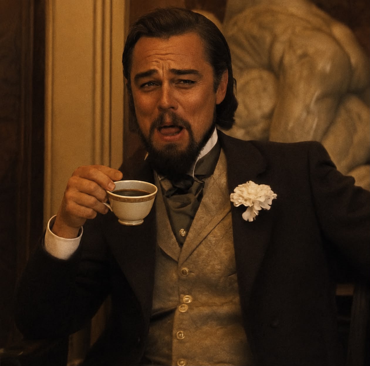 Para os noivos tomarem um cafezinho no aeroporto